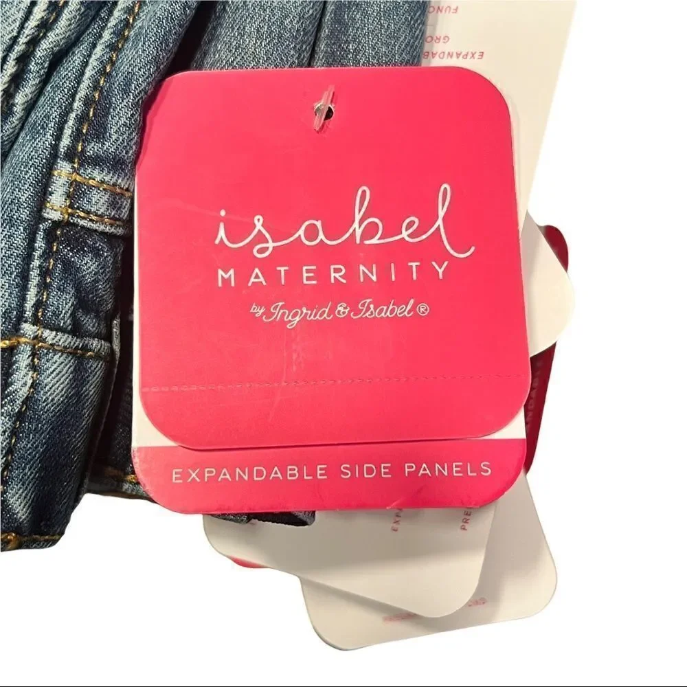 NWT Side Panel Midi Maternity Jean Shorts - Isabel Maternity by Ingrid & Isabel™